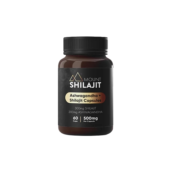 Mount Shilajit 30000mg Ashwagandha & Shilajit Capsules - 60 caps