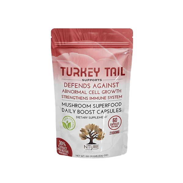 NTURE 2000mg Turkey Tail Mushroom Capsules - 60 Caps