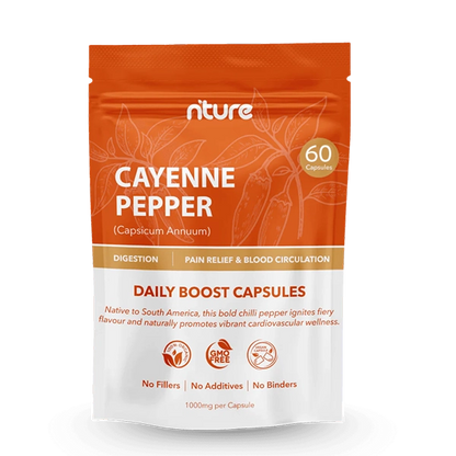 NTURE 1000mg Cayenne Pepper Capsules - 60 Caps