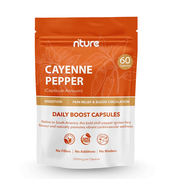 NTURE 1000mg Cayenne Pepper Capsules - 60 Caps