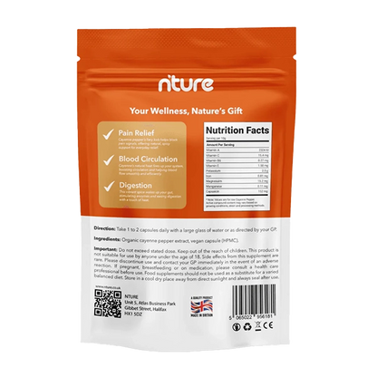 NTURE 1000mg Cayenne Pepper Capsules - 60 Caps