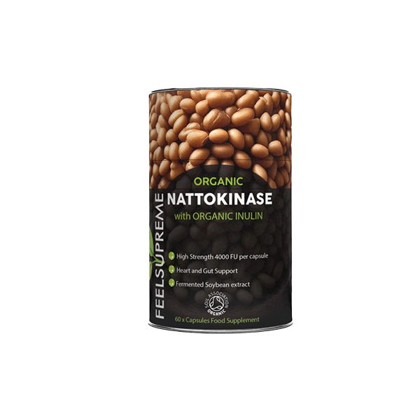Feel Supreme 200mg Organic Nattokinase with Inulin Supplement Capsules - 60 Caps