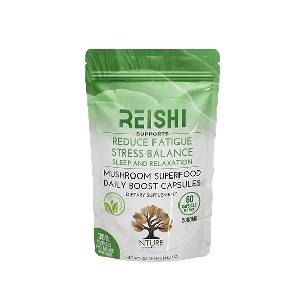 NTURE 2000mg Reishi Mushroom Capsules - 60 Caps